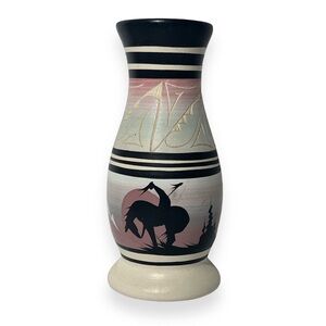 Hand Painted Carved Crafted Native‎ American Artist Navajo Pottery Vase Signed